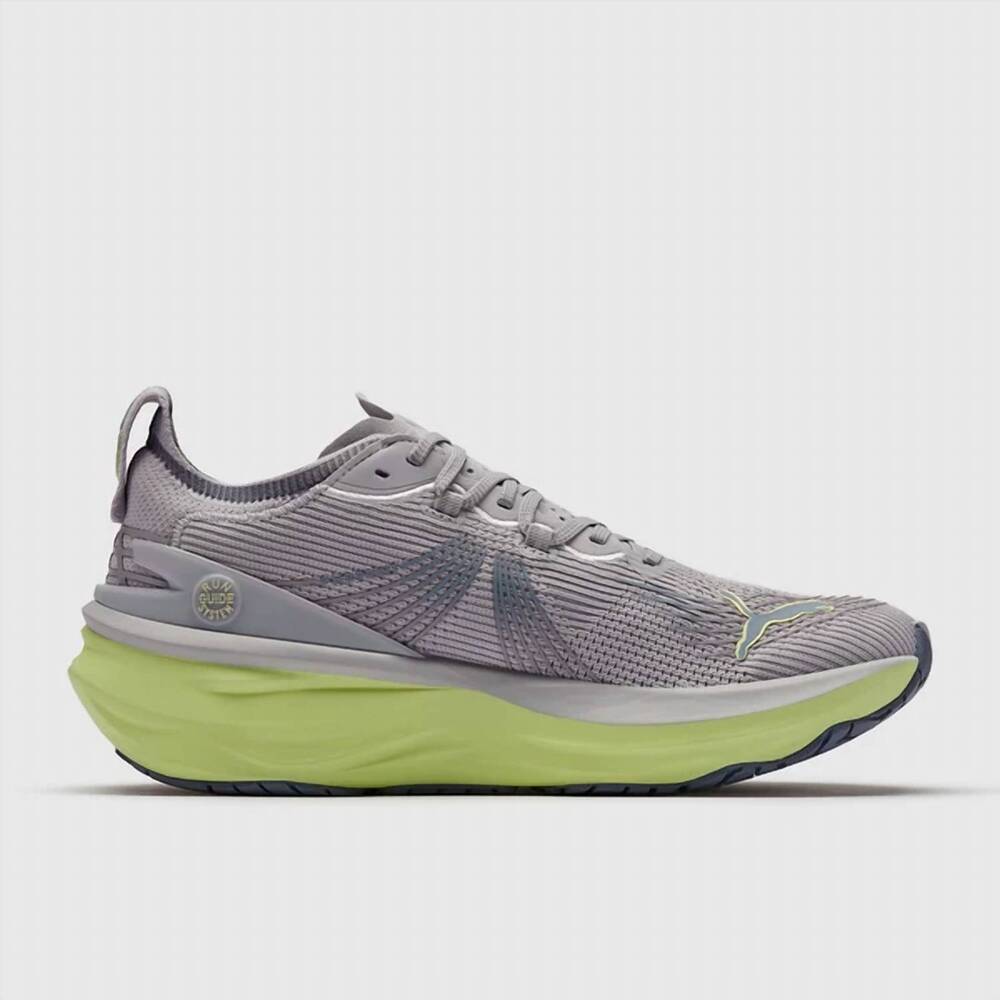 NEW PUMA men's foreverrun nitro 2 shoe in vibrant silver/apple spritz